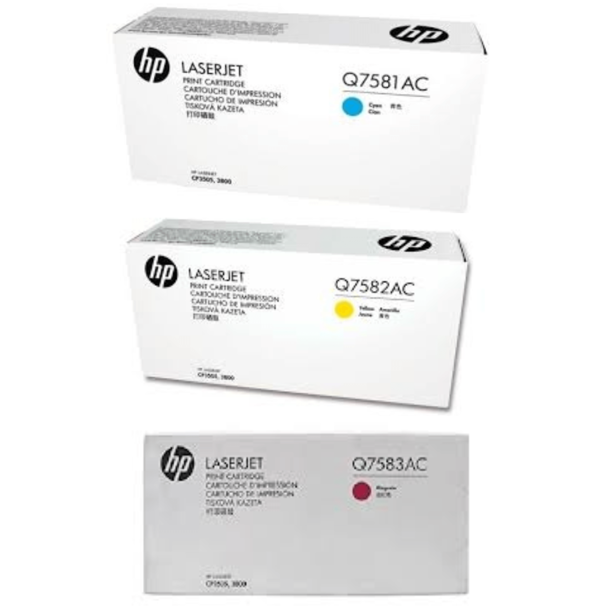 Kit HP 503A Caja Blanca (Q7581AC, Q7582AC, Q7583AC, de 6,000 páginas)