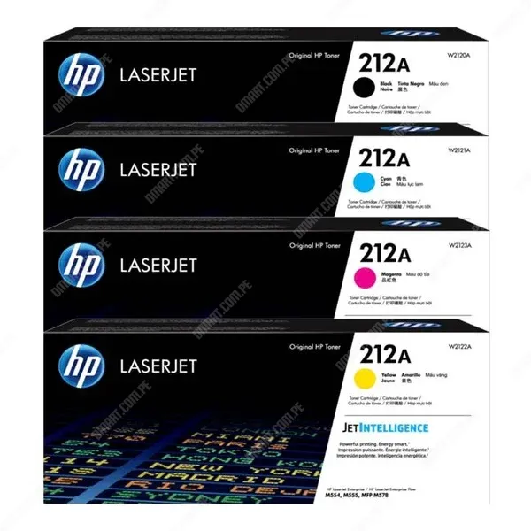 Kit HP 212A Caja Blanca (W2120A-W2121A-W2122A-W2123A, de 4,500 páginas)