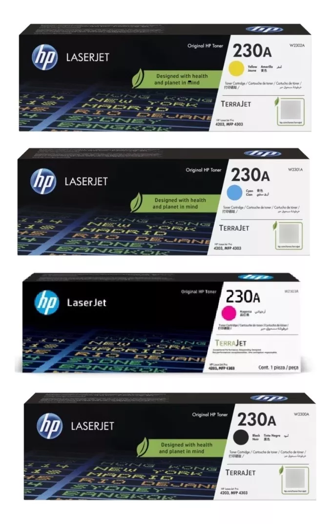 Kit HP 230A (W2301A-W2302A-W2303A, de 1,800 páginas)