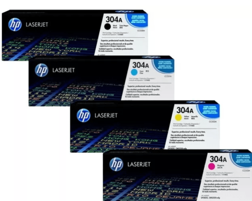 Kit HP 304A (CC531A-CC532A-CC533A, de 2,800 páginas)